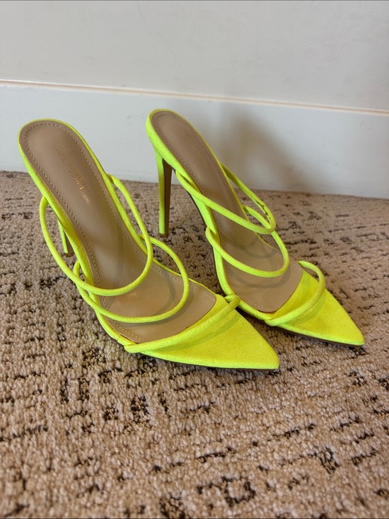 Cape Robbin Shoes - Cape Robbin Neon Yellow Strappy Pointed-Toe Stiletto Heels